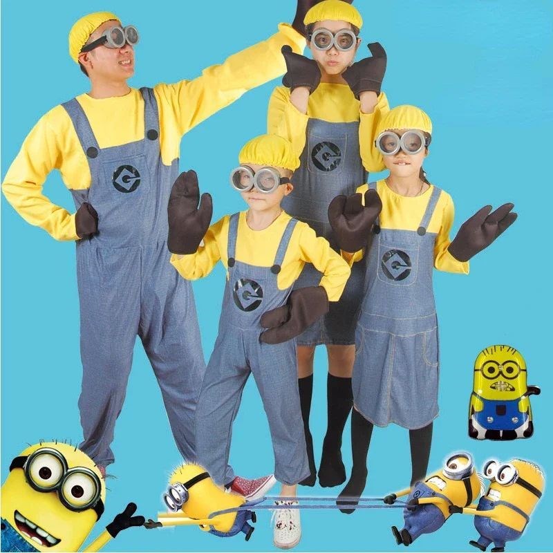 Anime Minions Full Family Cosplay Costume Boy Girl Dress