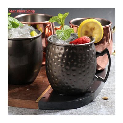 500ML Sanding Moscow Mule Cup Copper Plating Cup 304 Stainle