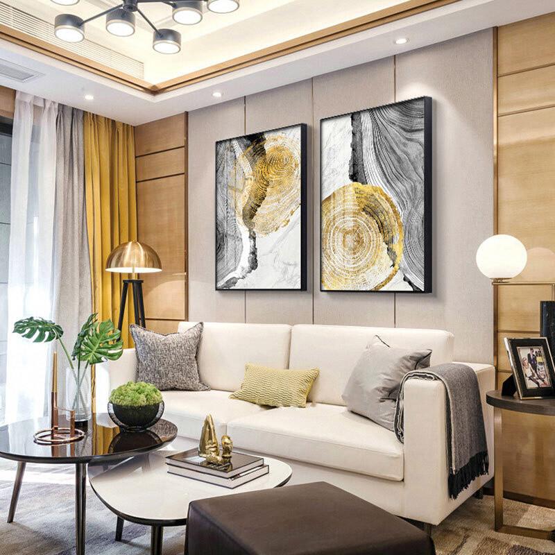 Golden ring modern living room decorative painting sofa