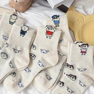 women& fall socks cartoon Xin 39s Crayon midcalf Xiao