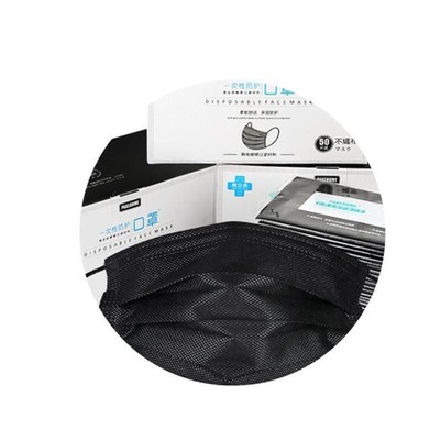 50Pcs Black Face Mask Surgical Disposable 3 Layers Medical