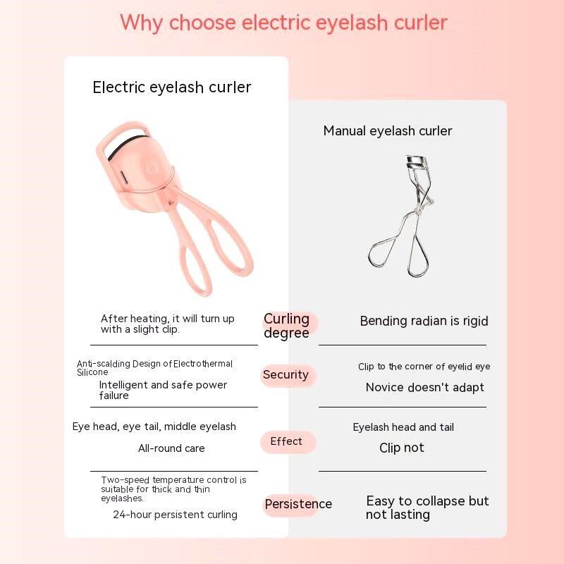 Portable Electric Heated Eyelash Curler Comb Long Lasting