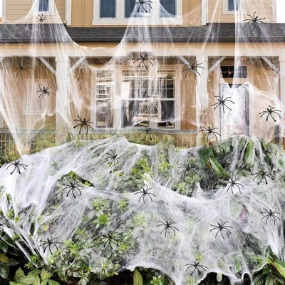 Spider Webs Halloween Decorations Spiders Stretch Cobwebs