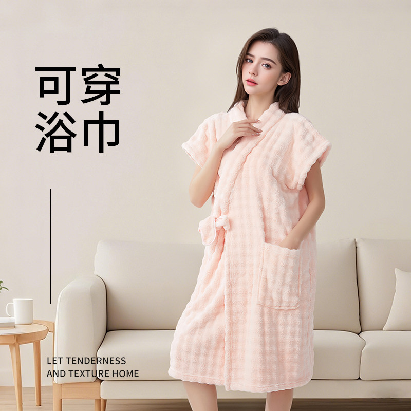 可穿可裹式浴巾浴袍女吸水速干浴裙全身比纯棉全棉夏季2025新款