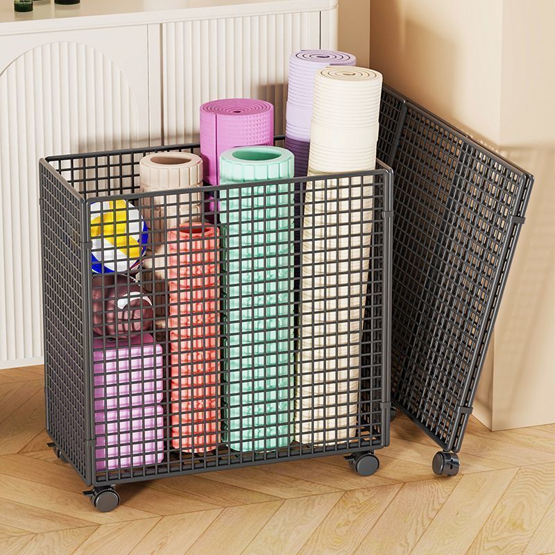 运动神器收纳折叠整理器械健身体育用品筒瑜伽垫玩具带轮筐家用窄