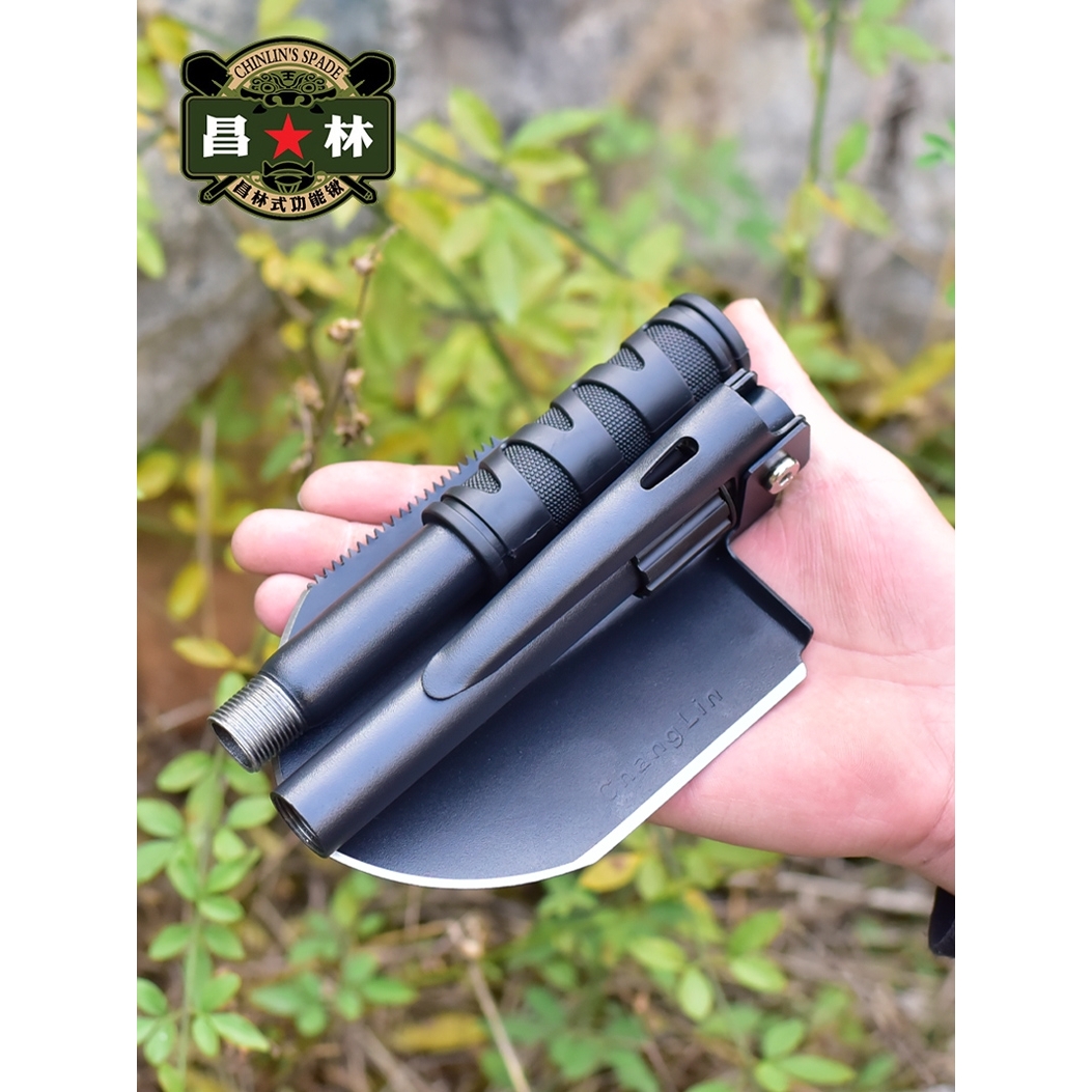 户外多功能兵工铲铁锹锰钢加厚铲子工具车载折叠全钢铲挖土小铁铲