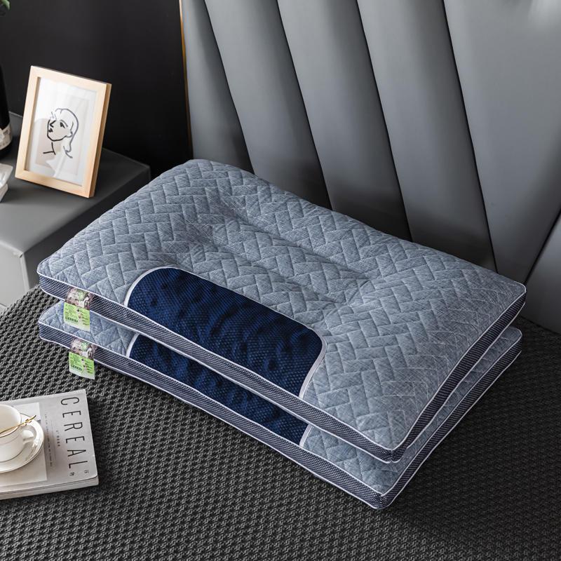 决明子乳胶枕头套装保健护颈枕单人成人家用助睡眠枕芯一对2个装