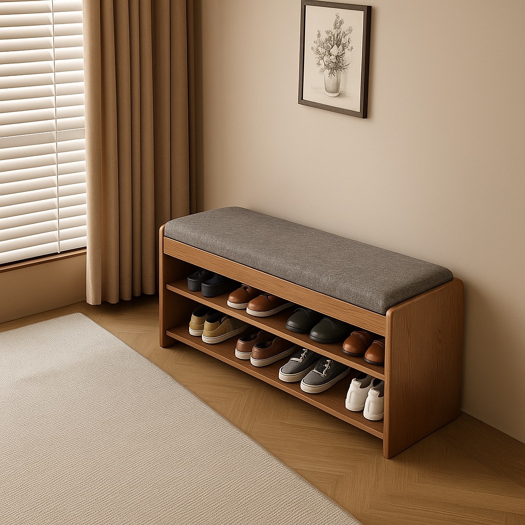 中古风入户换鞋凳鞋柜一体家用门口极窄轻奢高级感带可坐储物鞋架
