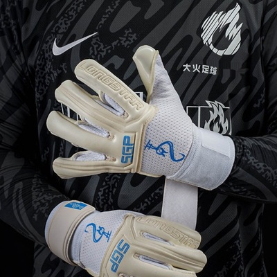 龙事达守门员手套儿童成人门将不带护指人草比赛白色透气大火足球