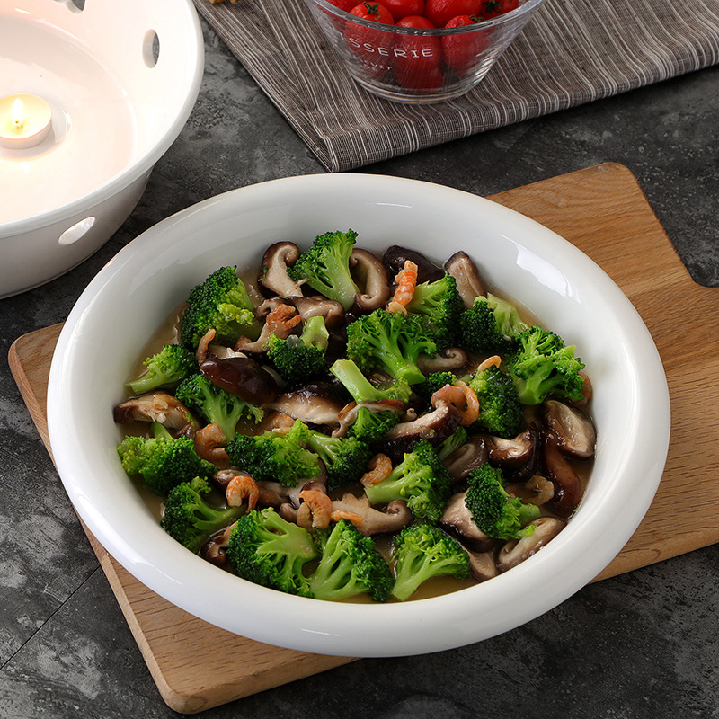 酒店餐具干锅蜡烛保温加热鱼盘圆形汤盘梅花炉陶瓷热菜盘家用明炉