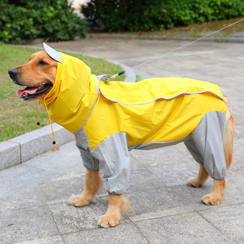 大狗雨衣四脚防水中大型犬金毛拉布拉多萨摩狗狗全包宠物衣服