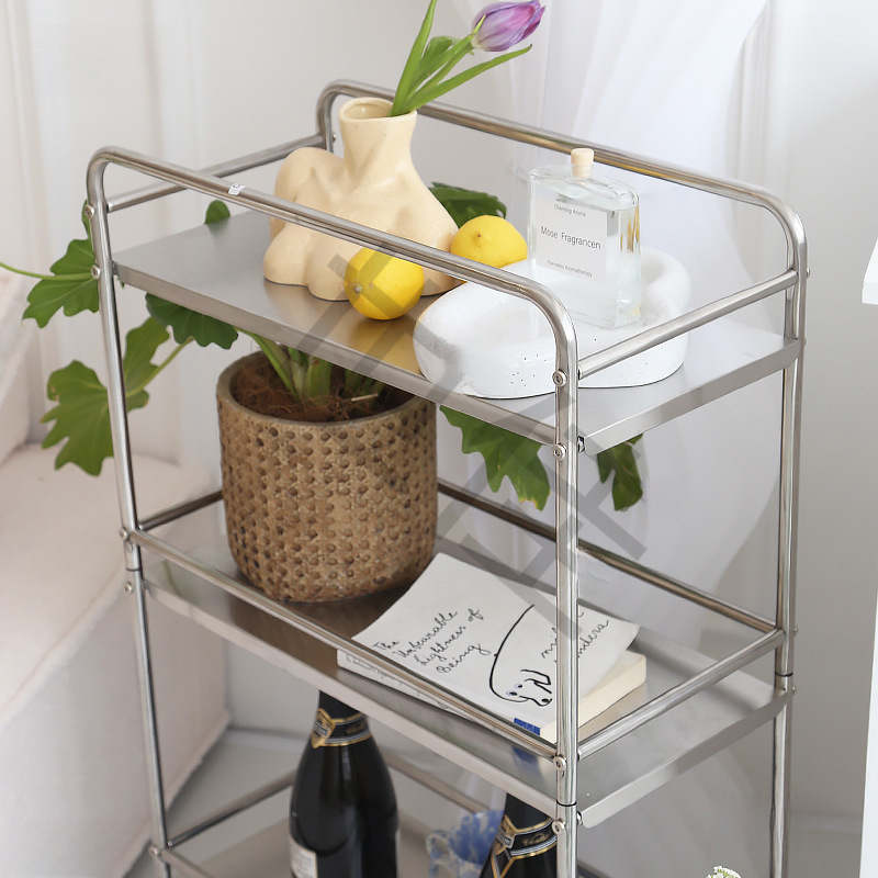 现货不锈钢厨房夹缝置物架落地多层超窄冰箱缝隙宽浴室收纳推车