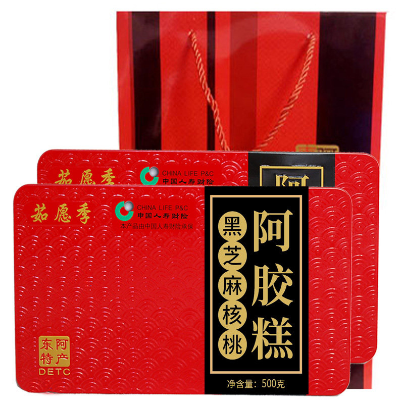 手工阿胶糕500g东阿ejiao阿胶糕即食女士山东东阿正品红枣核桃芝