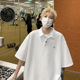痞帅上衣简约宽松纯色翻领半袖 Tim 男美式 polo衫 体恤854 Peake短袖