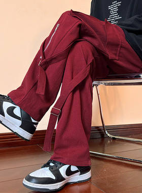 Timpeake美式工装裤男高街潮牌设计感小众拉链裤子宽松阔腿G510