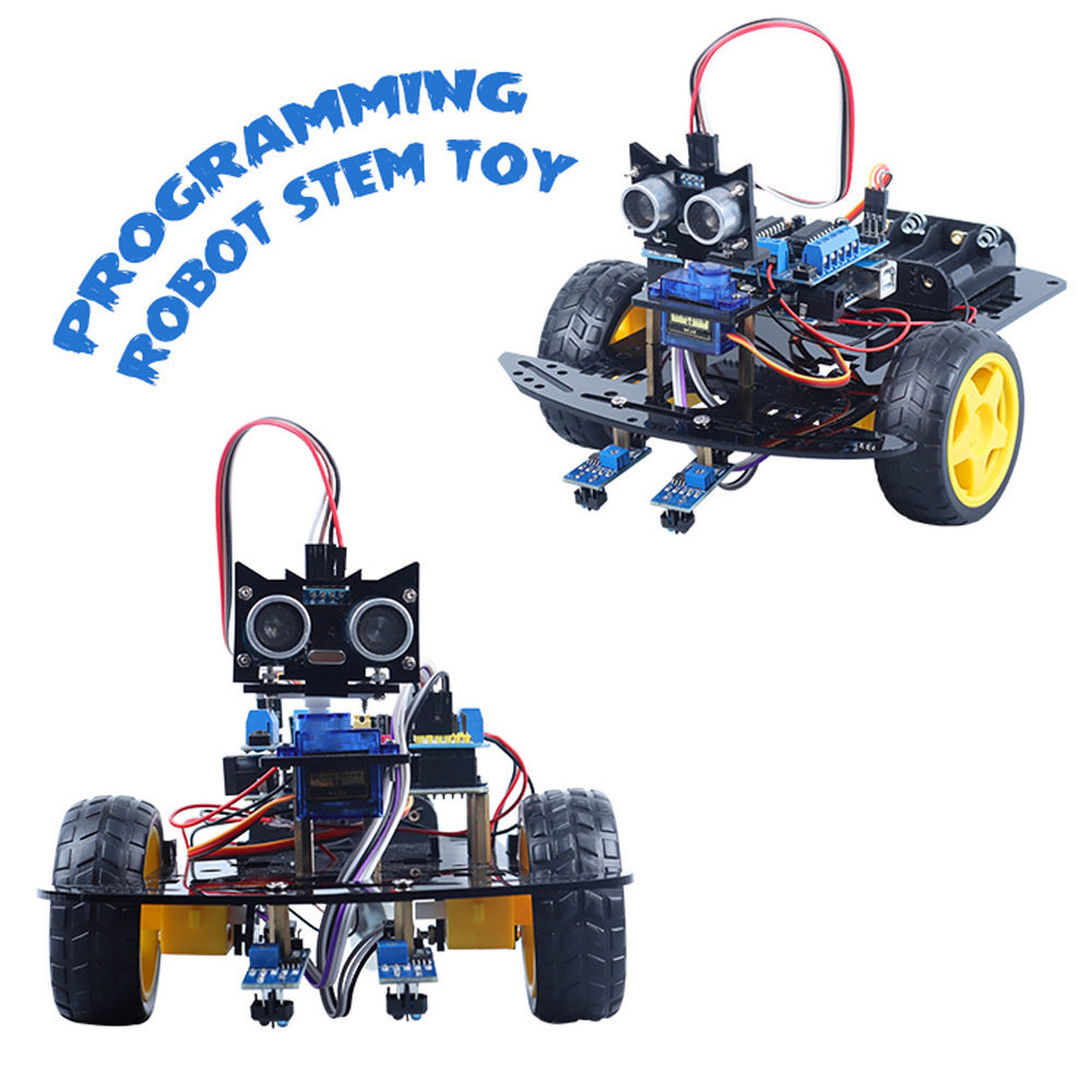 兼容arduino智能机器人两轮超声波避障小车套件红外机器人套件