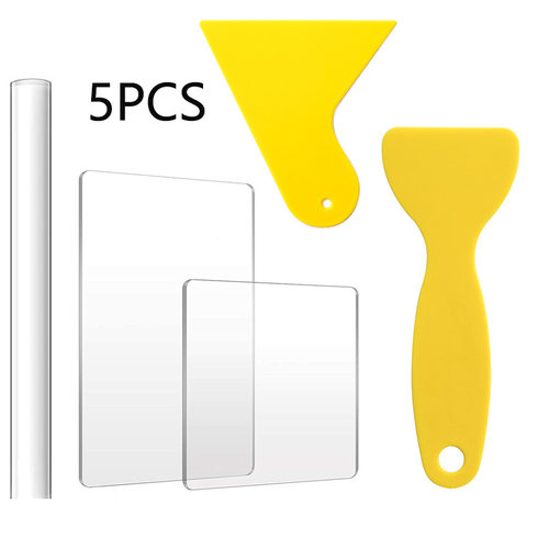 跨境亚克力棒压泥板5件套装实心粘土泥塑工具切泥刮片黏土擀泥棒