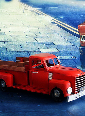 复古福特老爷车模型摆件创意铁艺车模摆设家居软饰品摄影道具