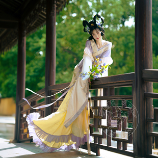 襦裙蔽膝袿衣复原魏晋 半袖 琴挑隋制 倾杯序·朱紫