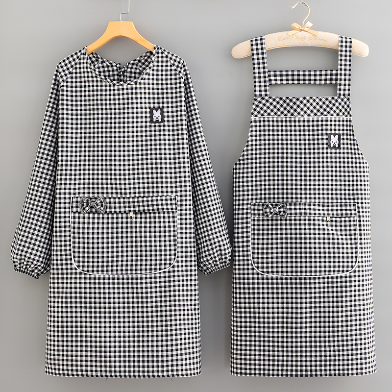 夕嫣雪棉布简约长袖罩衣防污透气