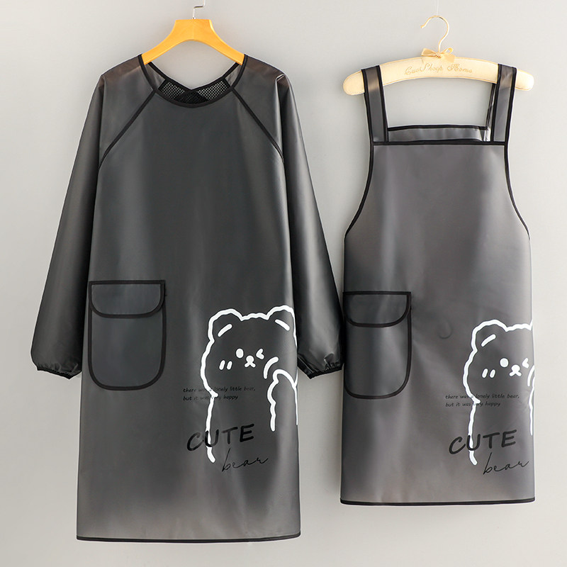 TPU防水防油长袖围裙罩衣女家用厨房免洗围腰餐饮工作服定制LOGO,家庭/个人清洁工具,围裙,淘宝优惠券,粉丝福利购,淘宝优惠卷