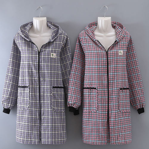 纯棉正穿上班带帽大人时尚罩衣