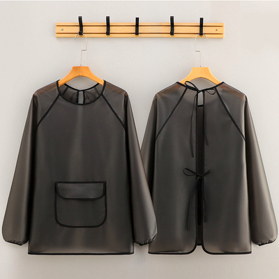 小个子防水防油围裙长袖免洗家用厨房罩衣女餐饮专用水产定制印字