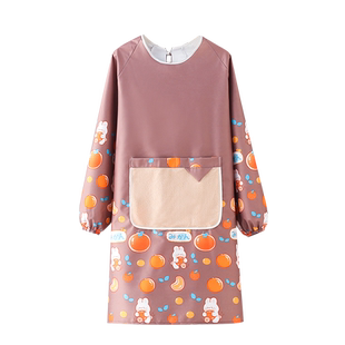 新款时尚围裙罩衣女防水防油家用做饭厨房可爱洋气反穿韩版工作服