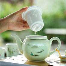 陶瓷茶壶单壶带过滤网隔内胆家用茶水分离茶杯套装中号茶具泡茶器