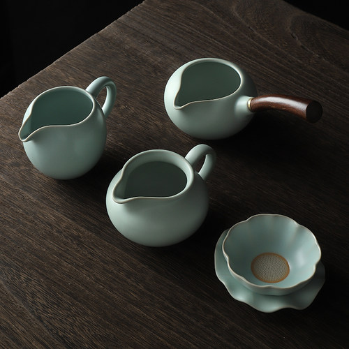 连山阁汝窑公道杯开片可养