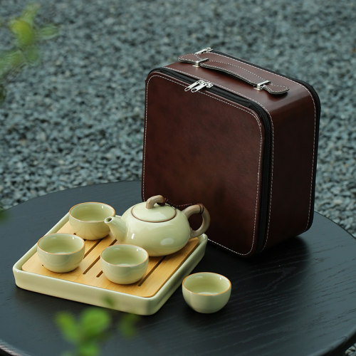 连山阁汝窑旅行茶具套装便携式