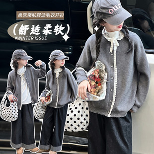 童裝 毛衣童裝 安琪拉88&2594花邊開(kāi)衫