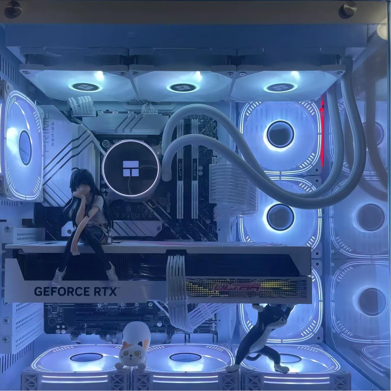 显卡支架手办三代举笔妖娆猫可爱卡通猫咪万物皆可举小猫车载摆件