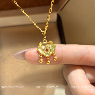尚银轩shangyinxuan纯银项链女平安锁项链国风新中式气质锁骨链