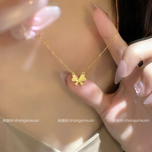 尚银轩碎冰冰蝴蝶项链bulingbuling简约气质闪耀纯银项链锁骨链