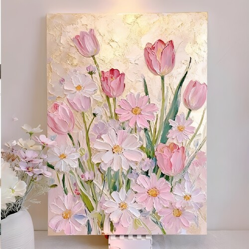 奶油风繁花似锦花卉装饰画壁画