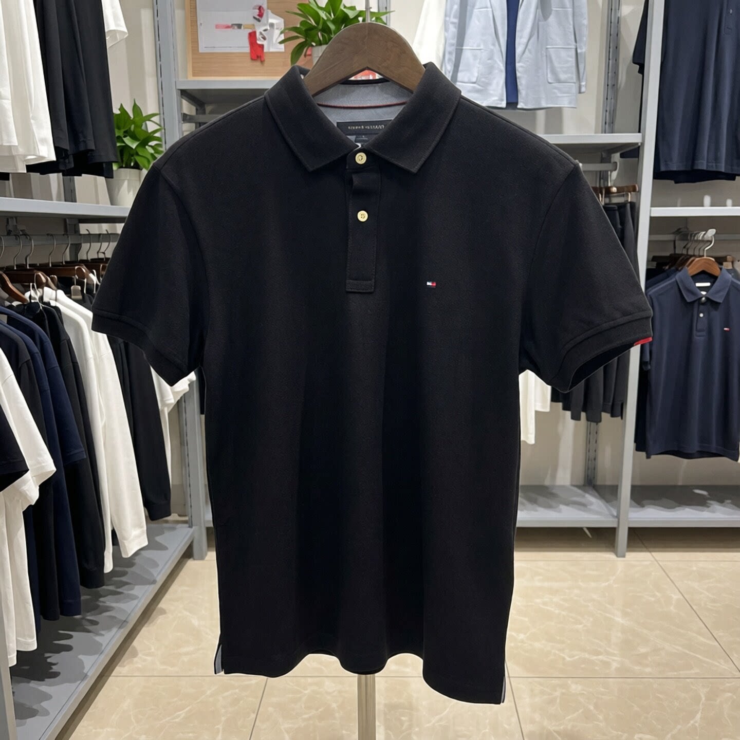 2026夏季新品tommy汤米polo衫短袖纯棉休闲翻领纯色大码短袖T恤男
