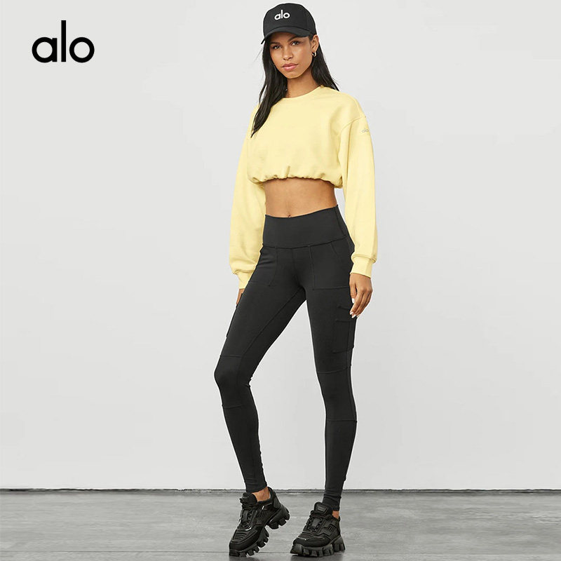 ALO YOGA CREW NECK LOOSE YOGA LONG SLEEVE PULLOVER SWEATSHIRT DEVOTION CREW NECK PULLOVER