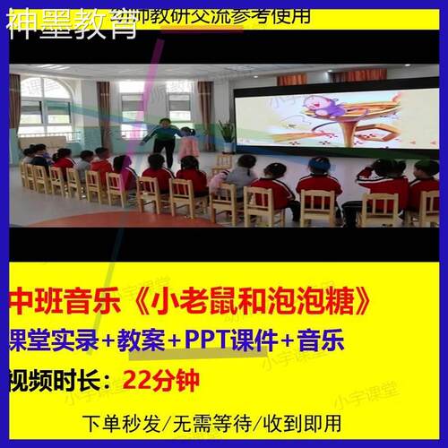 幼儿园优质公开课中班音乐《小老鼠和泡泡糖》课堂实录教案PPT课.