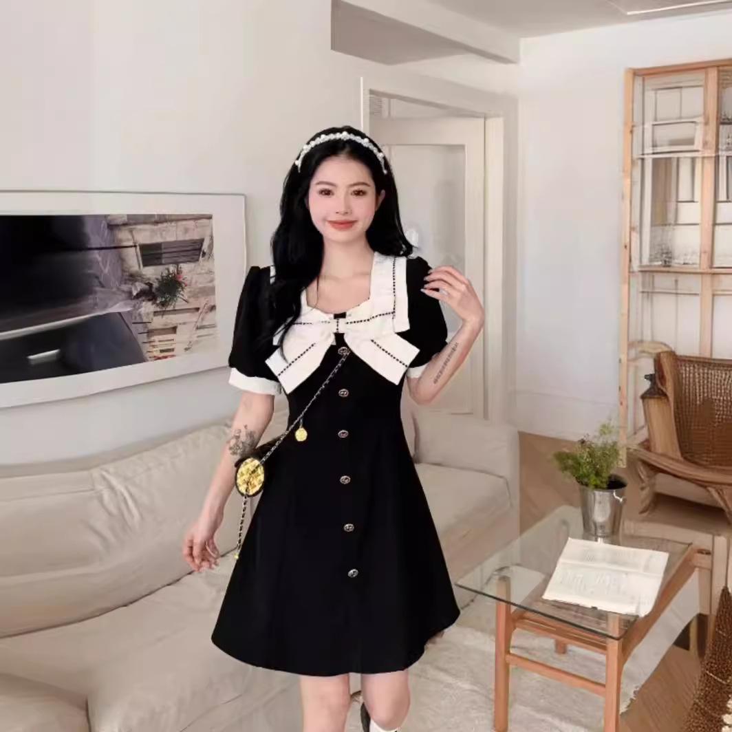 大码微胖女生法式蝴蝶结