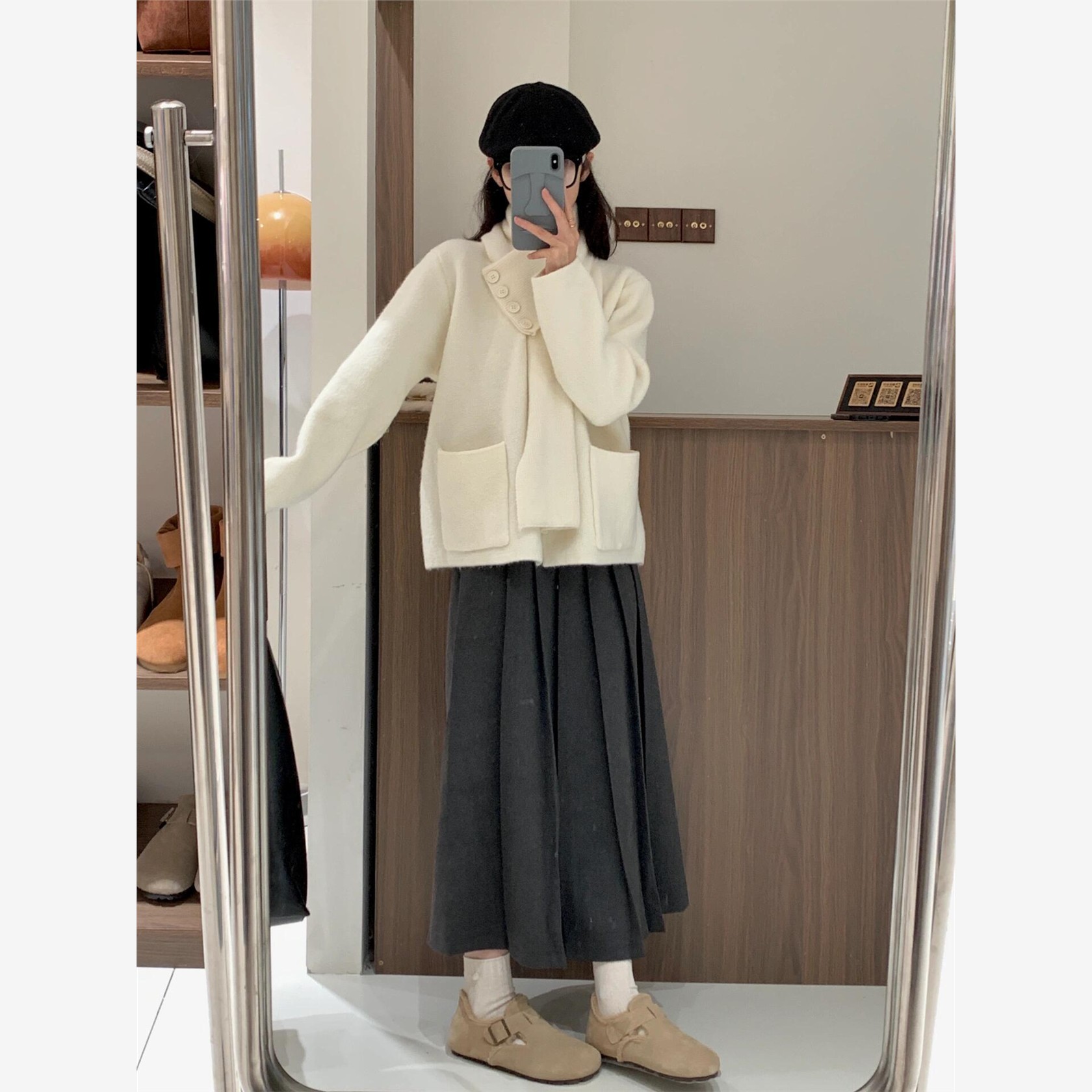 冬季酷酷女孩甜盐系穿搭