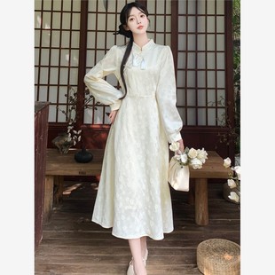 2025新款新中式旗袍改良年轻款少女高级感大码胖mm显瘦遮肚连衣裙