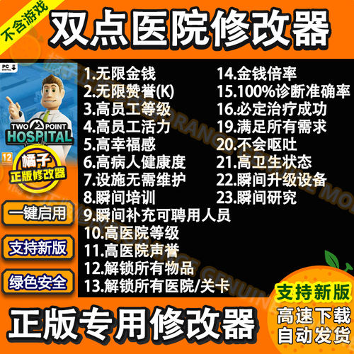 双点医院 Steam专用修改器 正版Win电脑科技工具 不含游戏