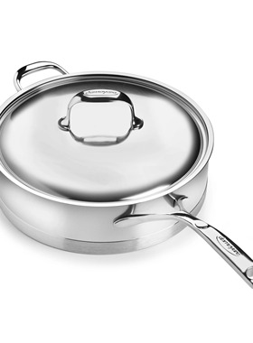 比利时制造demeyere28cm五层无涂层不锈钢平底锅煎锅天燃气电磁炉