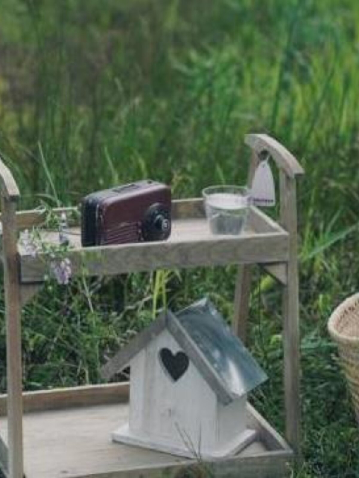 实木做旧两层置物收纳架二层梯形托盘花架落地边架桌面展示架i.