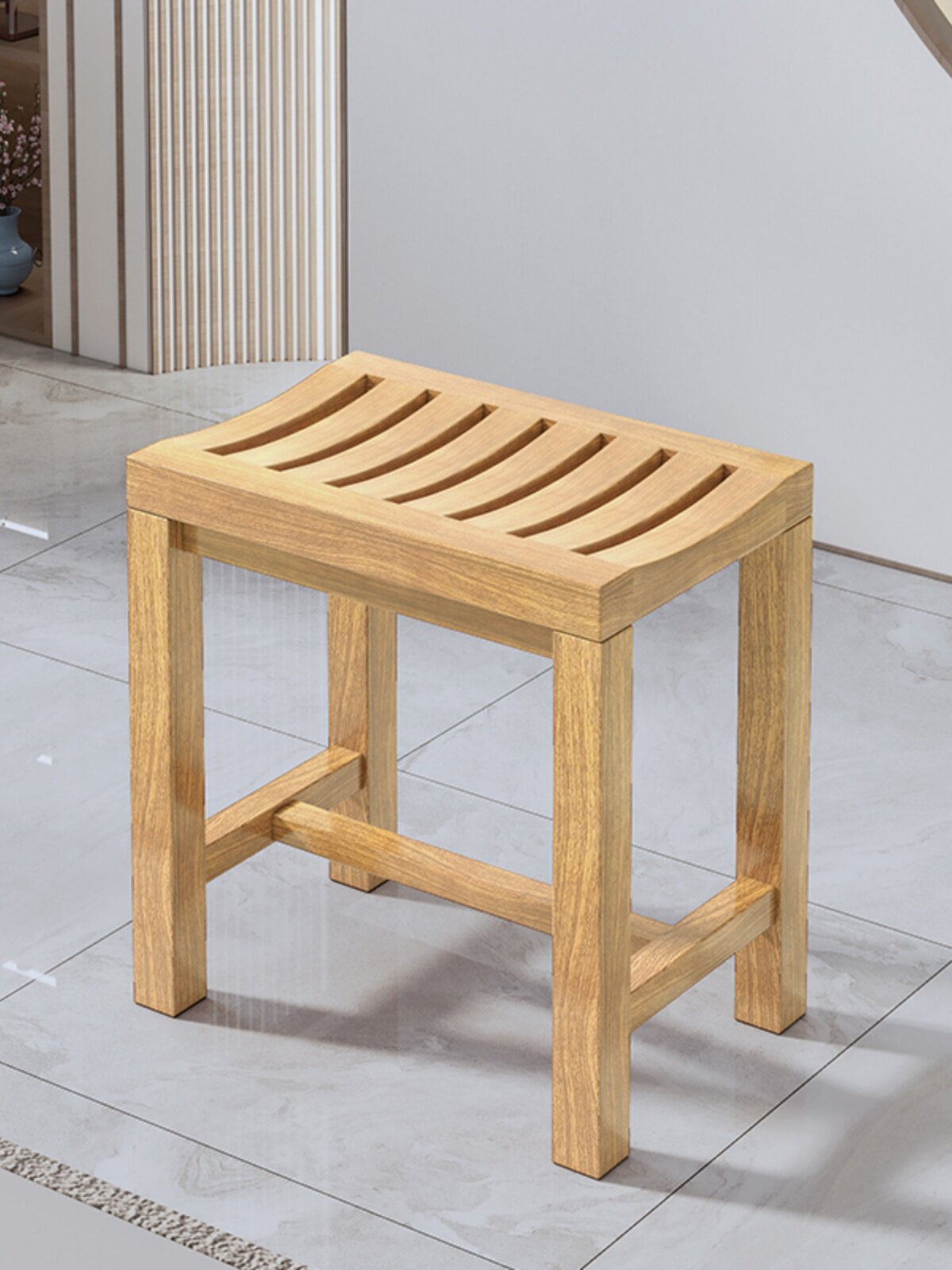 实木浴室凳子洗澡凳板凳洗脚凳淋浴房老人洗澡防滑小矮凳防腐坐i.