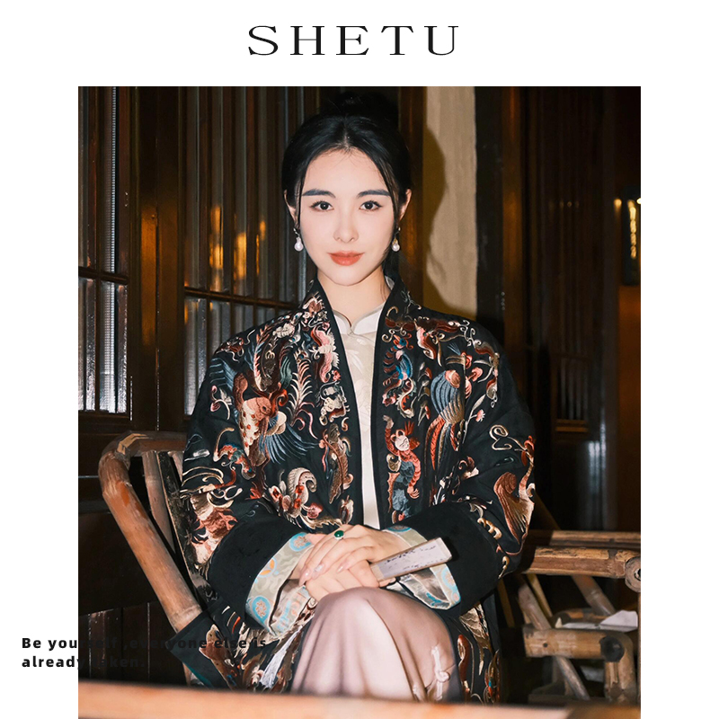 翠影凤盈非遗重工苗绣汉服外套女