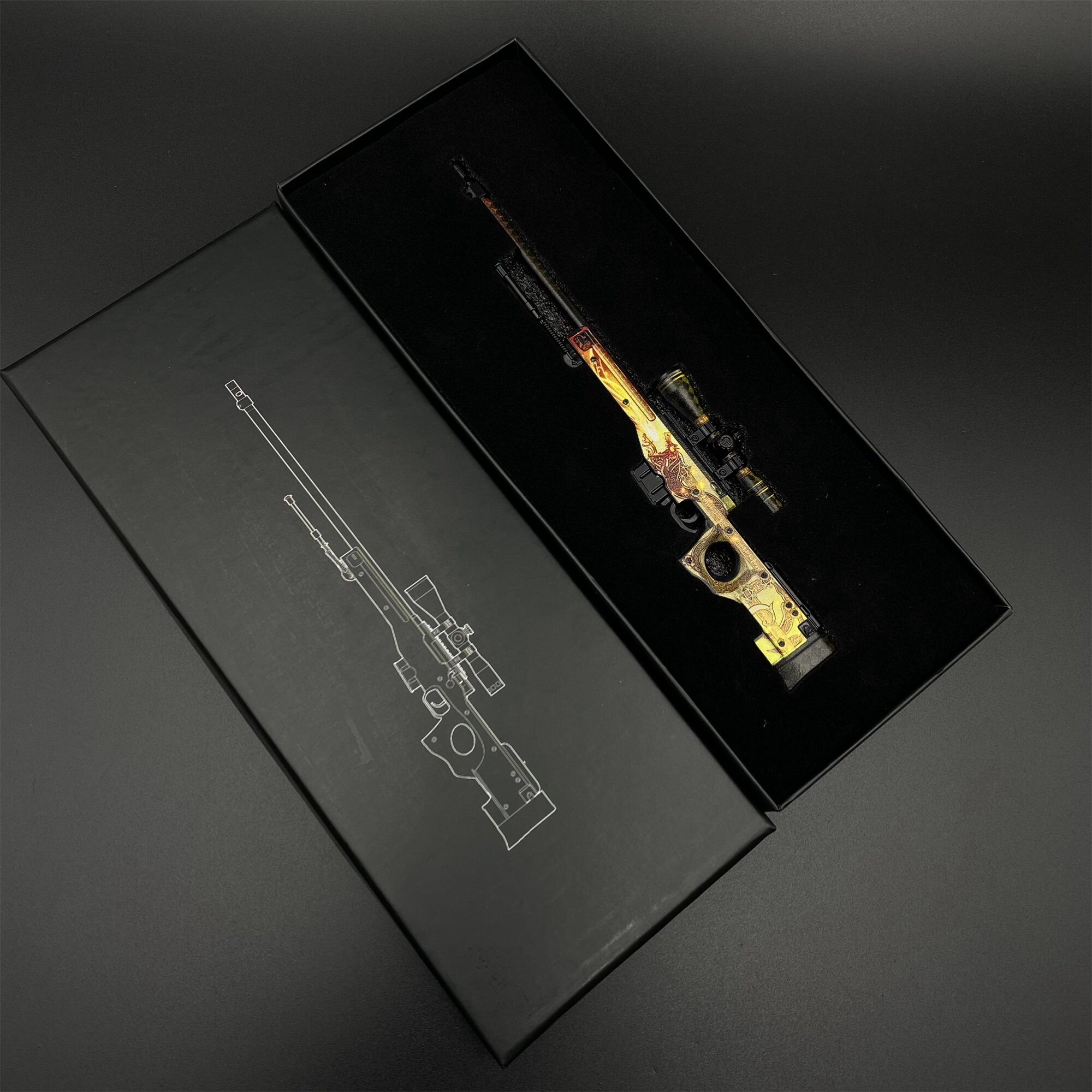 新版CSGO游戏周边AWP巨龙传说狙击枪模型摆件锌合金模型