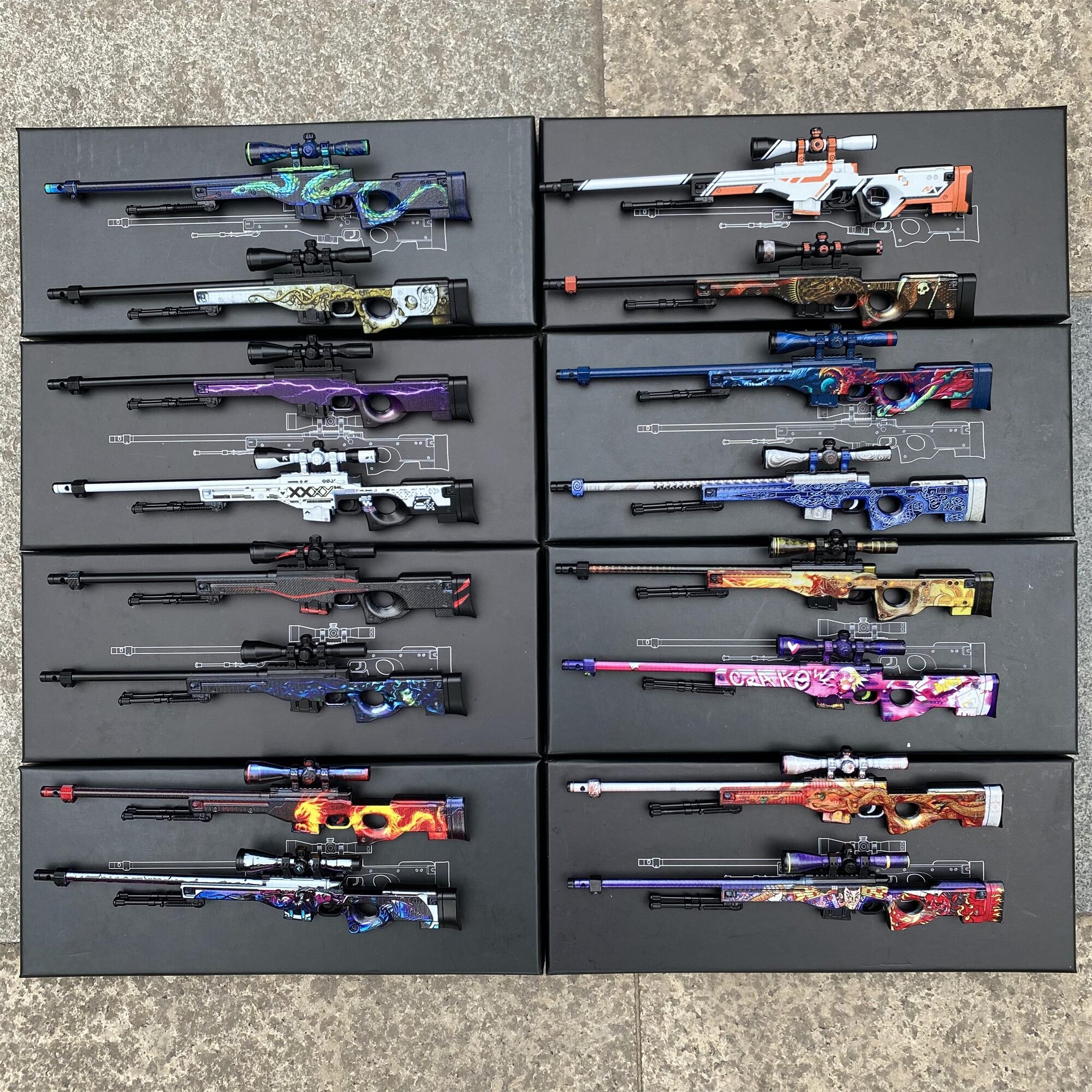 CSGO游戏周边 AWP狙击枪实物模型摆件合集锌合金饰品挂件不可发射