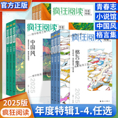 2025新版 疯狂阅读年度特辑青春志中国风小说馆格言集中学生课外阅读青春时事年度热点时文小说图书励志故事素材治愈天星教育全套